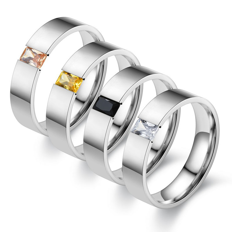 Wholesale Fashion Open Titanium Steel Ring Stainless Steel Diamond Ring