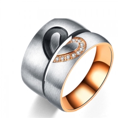 Wholesale Lovers Ring Black Rose Xin Titanium Steel Diamond Ring