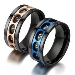 Wholesale Hollow Stainless Steel Rotating Personality Titanium Steel Ring Jewelry