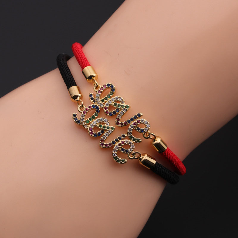 Copper Zircon Couple Love Foot Bracelet Female Adjustable Manufacturer