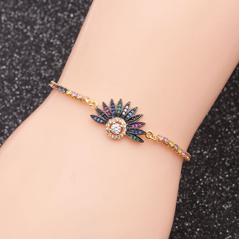 Wholesale Copper Micro-inlaid Zircon Devil Eyes Adjustable Bracelet Valentine's Day Gift