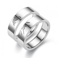 Wholesale Style Stainless Steel Couple Ring Forest Love