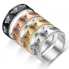 Wholesale The  Rotatable Ringthe  Retro Butterfly Stainless Steel Couple Ring