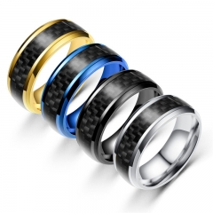 Wholesale Carbon Fiber Epoxy Titanium Steel Ring Men's Personality Fashion