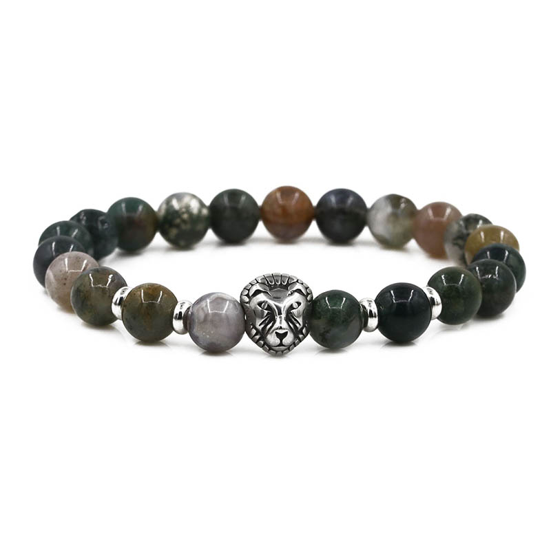 Wholesale Jewelry Indian Agate Beaded Bracelet Lion Head Buddha Head Vendors