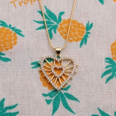 Copper Zircon Valentine's Day Gift Love Heart Pendant Necklace Female Manufacturer