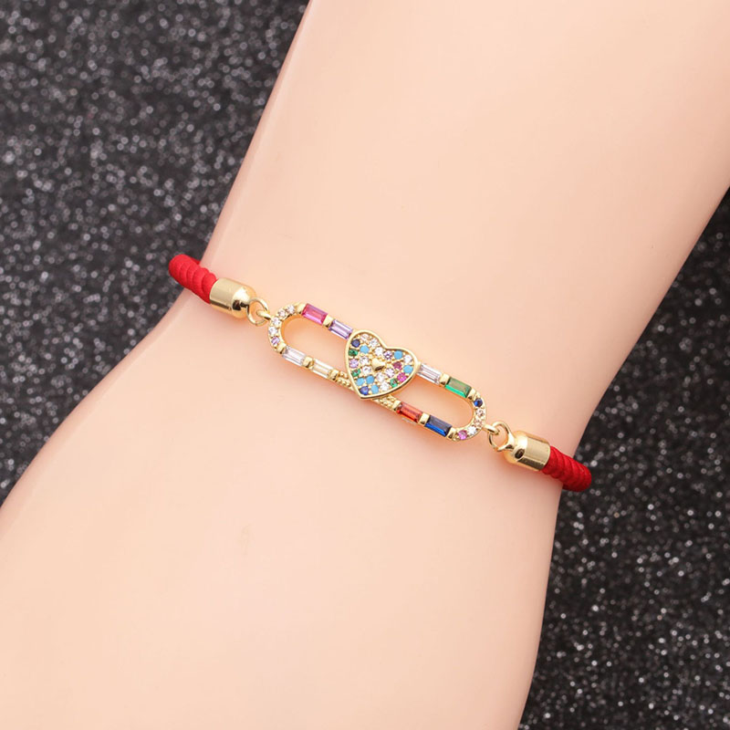 Wholesale Copper Micro-inlaid Zircon Love Adjustable Ladies Bracelet Valentine's Day Gift