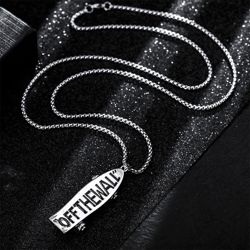 Simple Offthewall Hip-hop Men And Women Letters Scooter Stainless Steel Necklace Distributor
