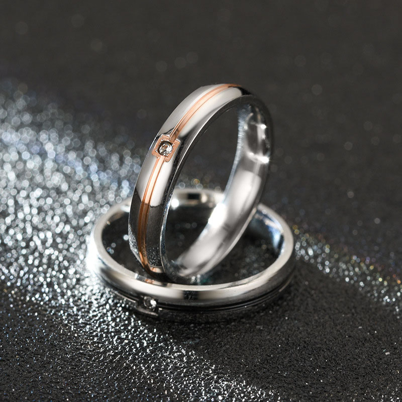 Wholesale Fashion Couple Ring Fine Diamond Ring Rose Gold Vendors
