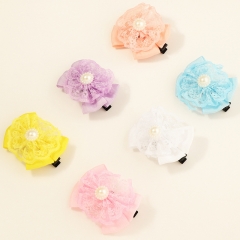 Wholesale Jewelry -selling  Stamping Large Mesh Lace Pearl Hairpin