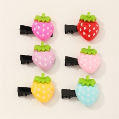 Wholesale Jewelry Children's Colorful Strawberry Fruit Hairpin Cute Little Girl Hair Accessories