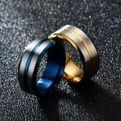 Wholesale Style Double Beveled Edge Gold Ring Fashion Trend Vendors