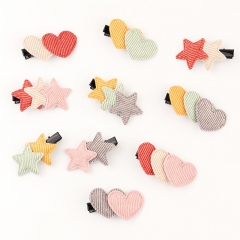Wholesale Jewelry Girls Knitted Love Hairpin Handmade Cute Five-pointed Star Hairpin Hair Accessories