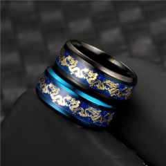 Wholesale Fashion  Japanese And Korean Titanium Steel Double Dragon Ring Vendors