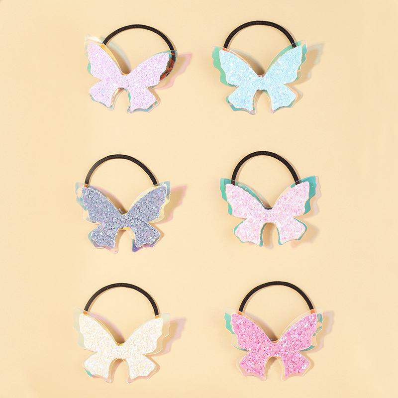 Wholesale Jewelry South Korea's  Glitter Butterfly Color Bead Hairpin