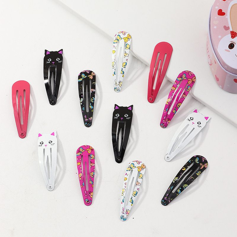 Wholesale Jewelry Cartoon Christmas Series Printing Suit Hairpin