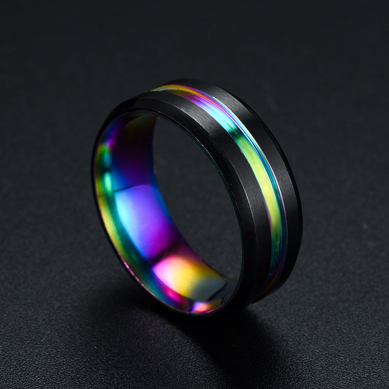 Wholesale Simple Jewelry Men's Titanium Steel Color Domineering Ring