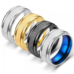 Wholesale Simple Jewelry Men's Titanium Steel Line Shaped Ring Vendors