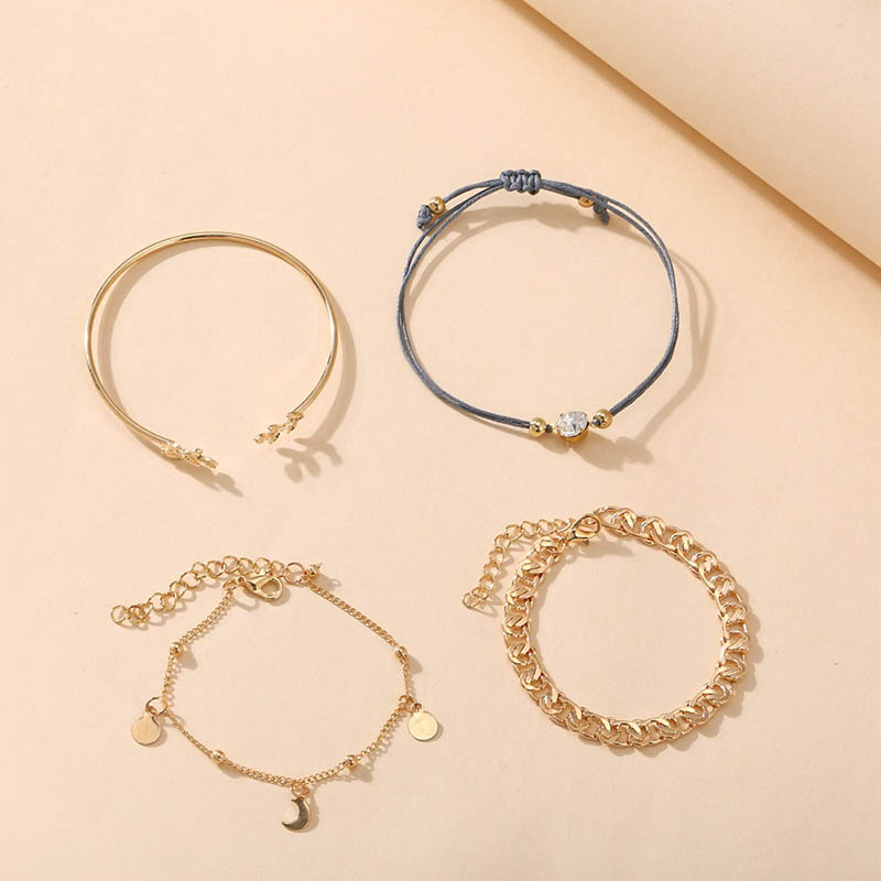 Wholesale Rhinestone Bracelet Set Creative Simple Alloy Metal Chain