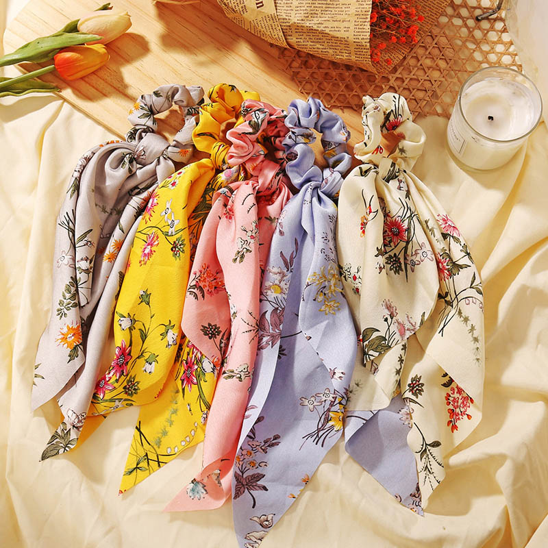 Wholesale Korean Version Of The  Floral Pattern Streamer Headdress