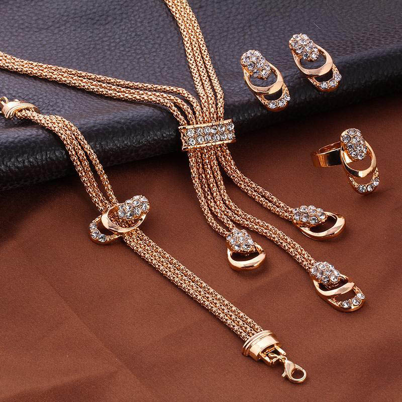 Wholesale Fashion Exaggerated Crystal Jewelry Set Creative Bride