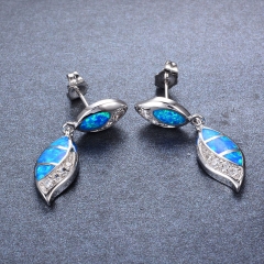 Wholesale Europe And The United States Exaggerated S925 Teardrop-shaped Blue Australia Treasure White Diamond Earrings