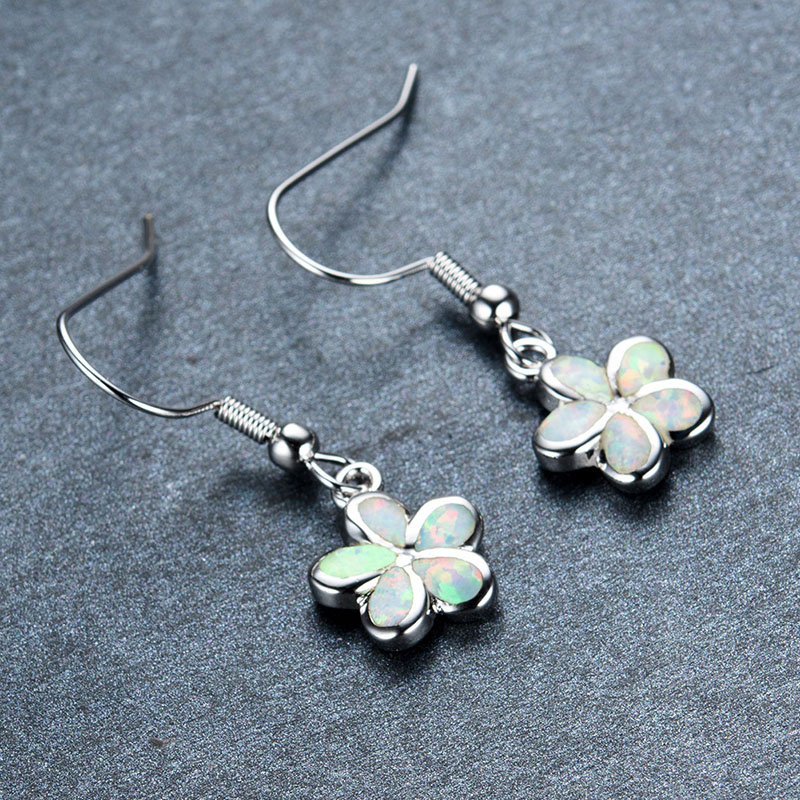 Wholesale S925 Blue Australian Treasure Five-petal Flower Earrings Europe And The United States