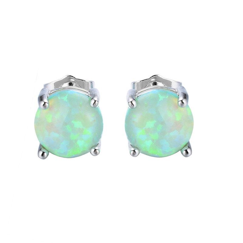 Wholesale Europe And The United States Opal Fashion Four Claws Opal Earrings S925 Silver Earrings