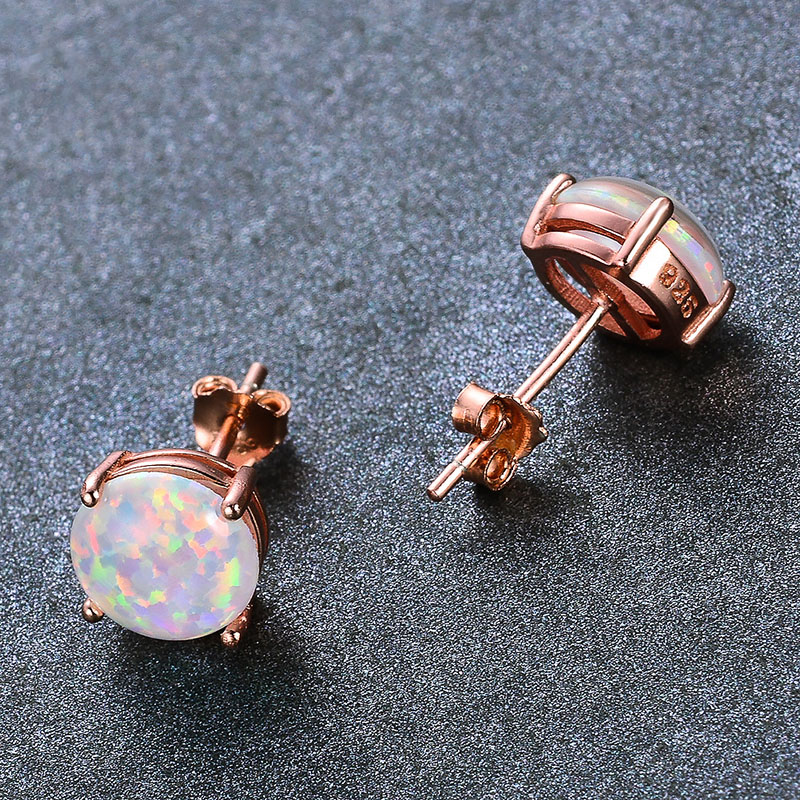 Wholesale S925 Rose Gold White Australia Treasure Earrings