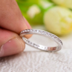 Silver Circle Single Row Full Of Diamonds Ring Manufacturer