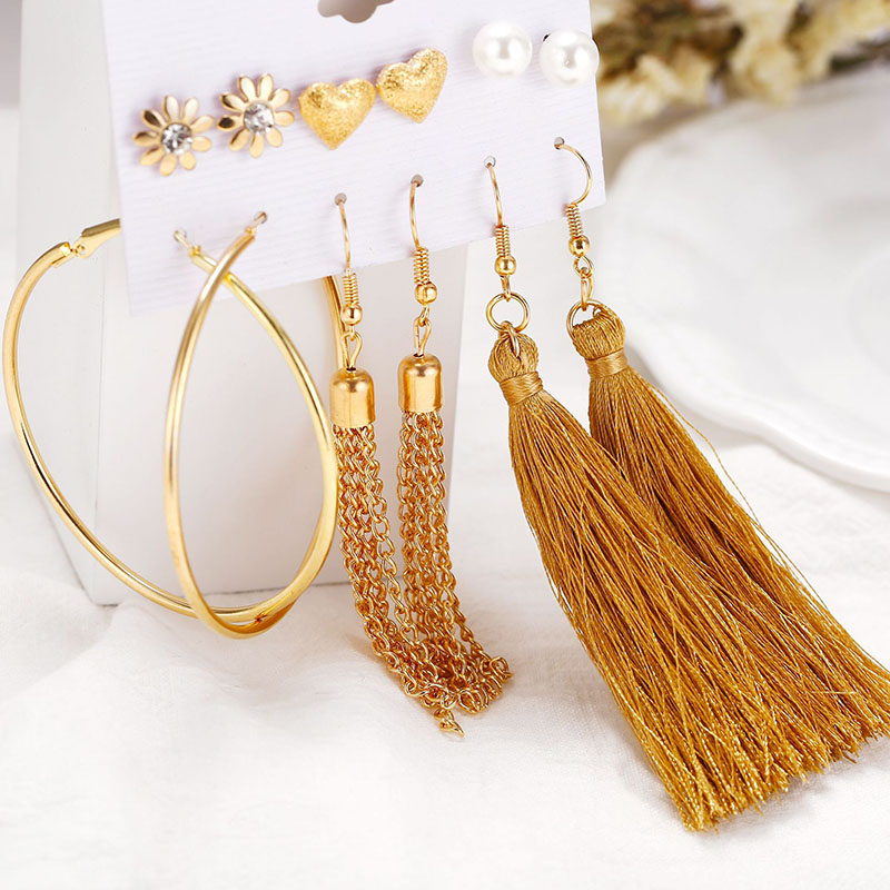 Europe And The United States  Product Creative Love Earrings Tassel Set Supplier