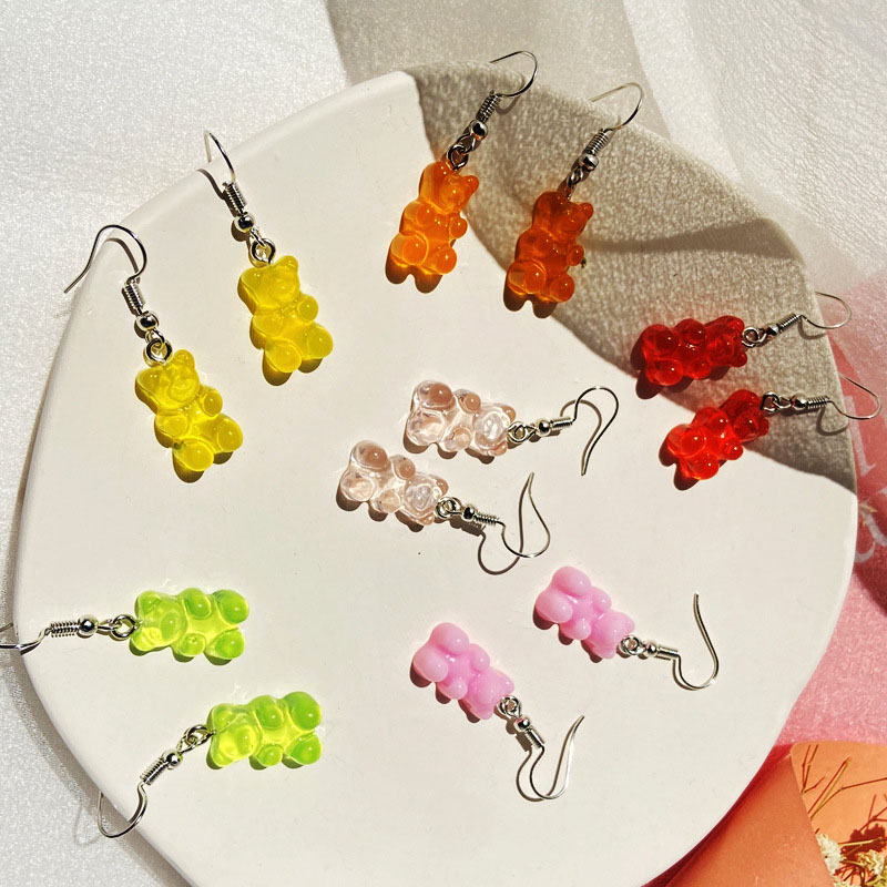 Transparent Candy-colored Bear Pendant Creative Vintage Simple Distributor