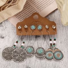Love Hollow Half Circle Set Creative Leaf Feather Vintage Earrings Distributor