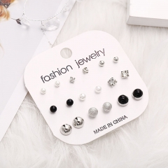 Set Of Creative Vintage Simple Artificial Pearl Resin Earrings Supplier