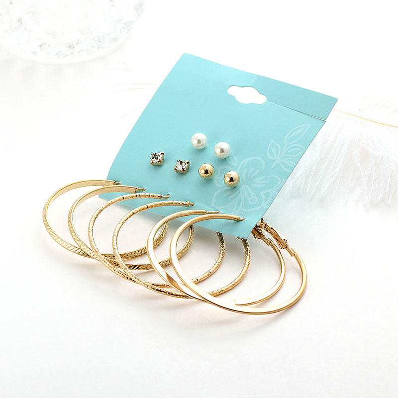 Korean Version Of The Earrings Artificial Pearl Set Large Circle Personality Supplier