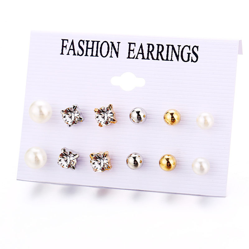 Inlaid Zircon Set Creative Vintage Simple Pearl Earrings Supplier