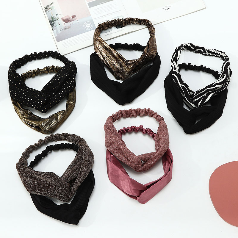 Simple Fashion Wool Polka Dot Cross Knitted Elastic Headwear Manufacturer