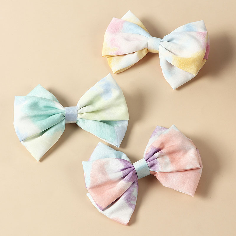 Thin Bow Chiffon Tie-dye Hair Clip Manufacturer