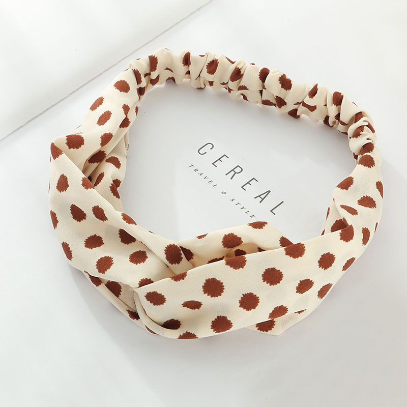 Korean Style Hair Accessories Headband Polka Dot Wide Edge Fabric Hairband Manufacturer