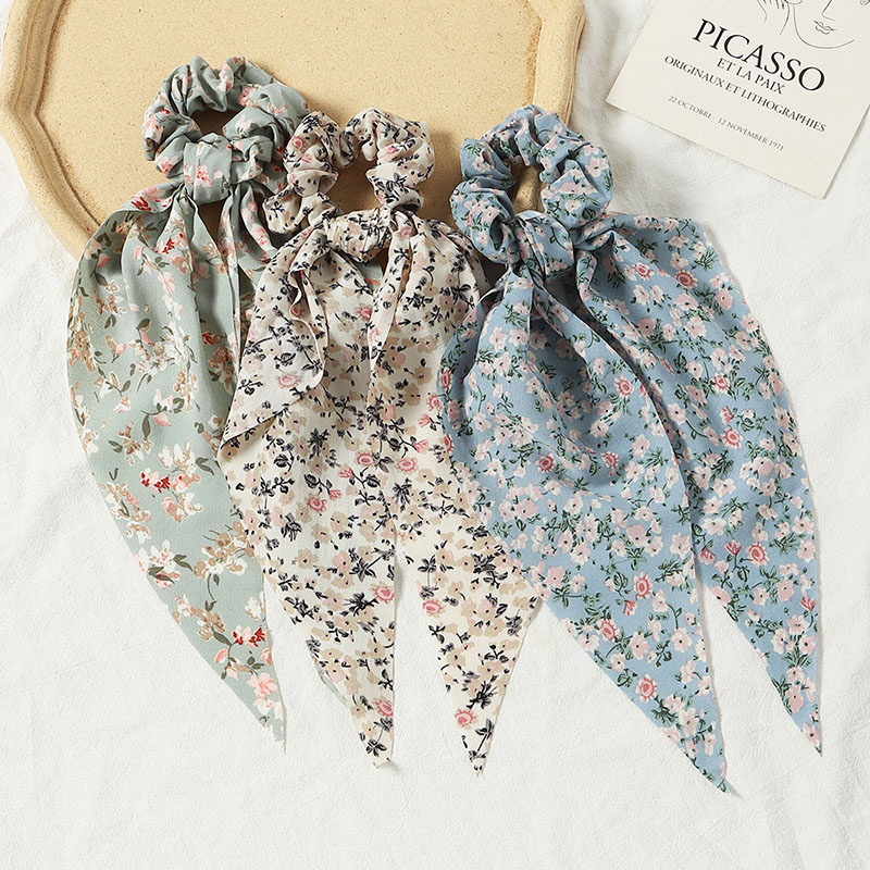 Small Floral Chiffon Large Streamer Hair Rope Long Section Manufacturer