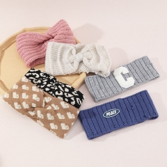Japanese And Korean Alphabet Knitted Wool Hairband Cross Wide Side Headband Manufacturer