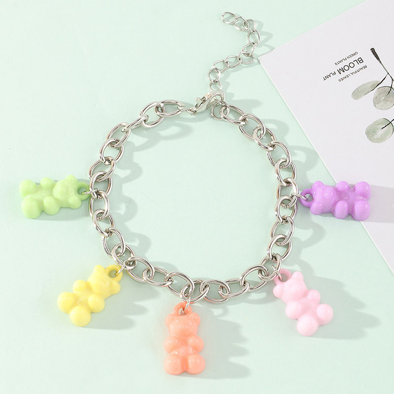 Thick Chain Cute Gummy Bear Pendant Bracelet Manufacturer