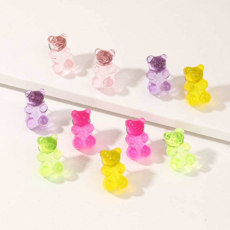 Fashion Cute Transparent Resin Bear Earrings Manufacturer