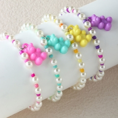 Fashion Color Jelly Bear Bracelet Pearl Color Rice Beads Manufacturer