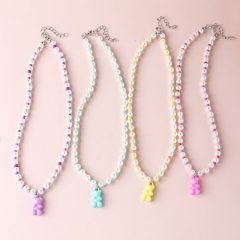 Macaron Color Jelly Bear Necklace Manufacturer