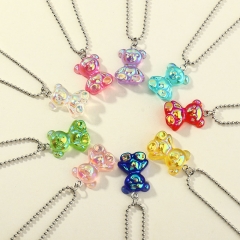 Fashion Ball Beads Sweet Resin Bear Pendant Necklace Manufacturer