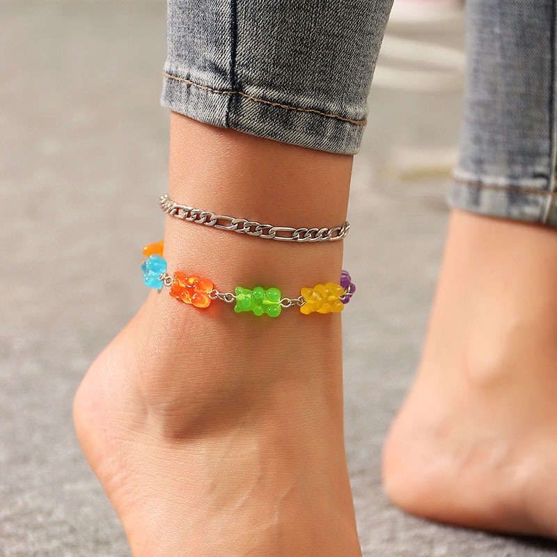 Silver Chain Footwear Sweet Color Resin Bear Manufacturer
