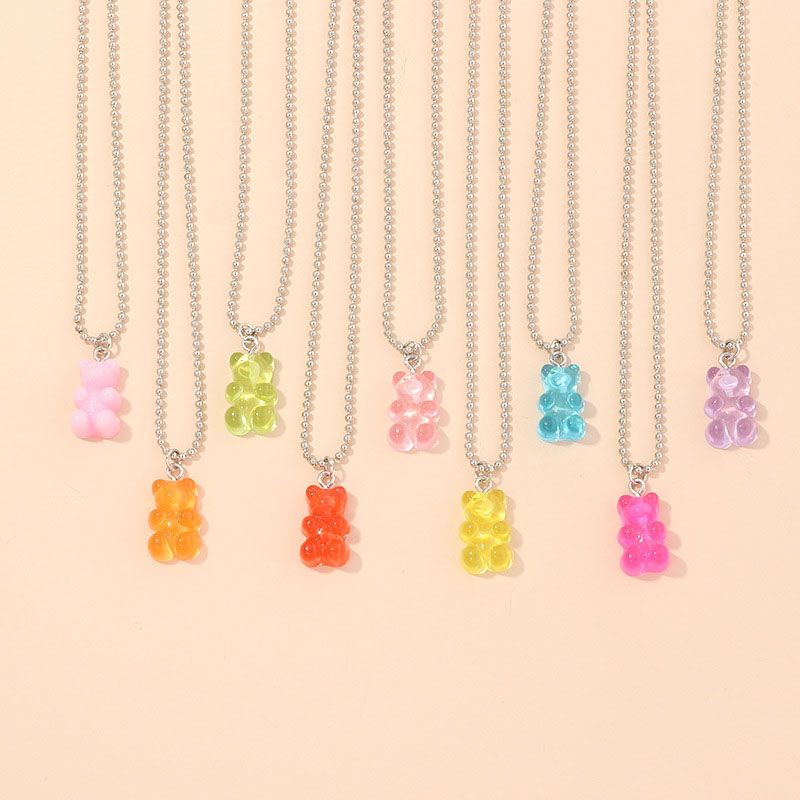 Punk Cute Bear Necklace Single Layer Ball Necklace Manufacturer