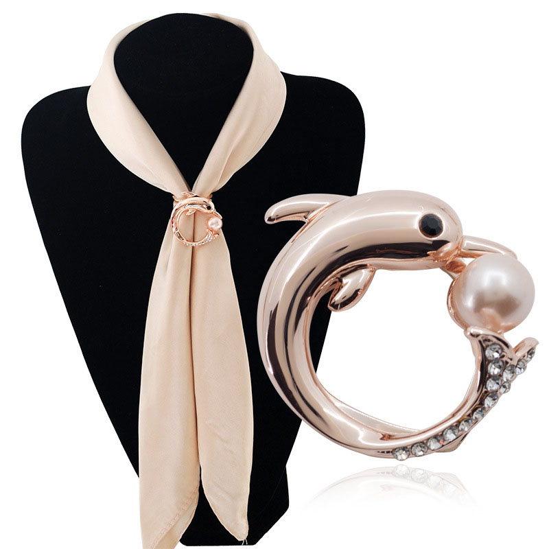 Wholesale Personalized Dolphin Scarf Buckle Pin Brooch