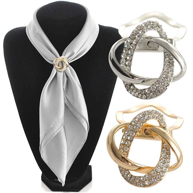 Wholesale Silk Scarf Buckle Personalized Fashion Rhinestone Brooch